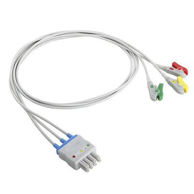 니혼 광전 공업 ECG 케이블 BR-906P BR-903PA K911A는 듀얼 4 핀 연결기에 대한 3개 리드 포착기 클립에서 설정했습니다
