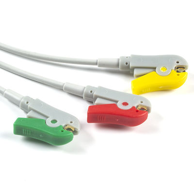 AAMI 6Pin ECG 케이블과 리드선 3 리드 IEC 클립 커넥터 ECG 케이블