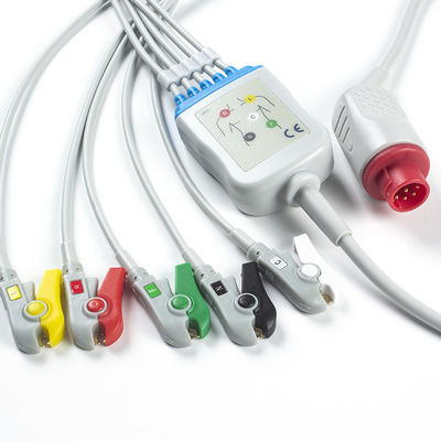 바이오넷 BM3/5 ECG 케이블과 리드선 5 리드 IEC 클립 8Pin 연결기 ECG 케이블