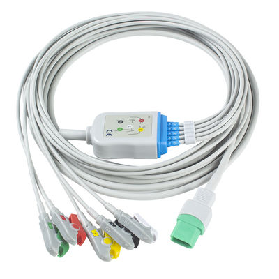 민드레이 데이터 측정기 ECG 케이블과 리드선 5 리드 IEC 클립 열 가소성 폴리우레탄 수지 ECG 케이블