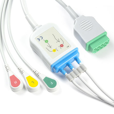 GE 마커트 0 ECG 케이블과 리드선 3 리드 IEC 갑작스러운 11 핀 연결기 ECG 케이블
