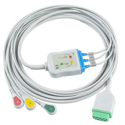 GE 마커트 0 ECG 케이블과 리드선 3 리드 IEC 갑작스러운 11 핀 연결기 ECG 케이블