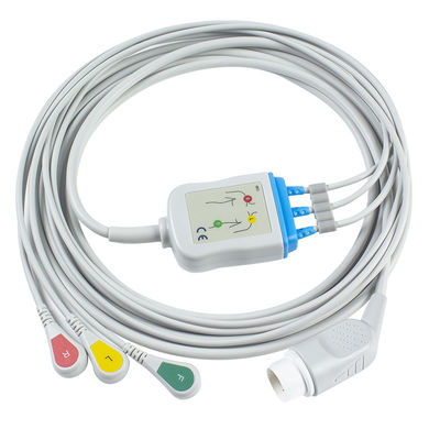 P-히립스 성인 ECG 케이블과 리드선 8 핀 3 리드 갑작스러운 ECG 케이블
