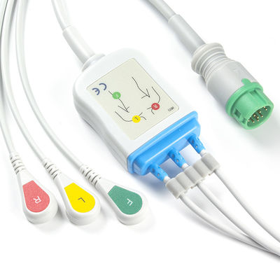 민드레이 데이터 측정기 040-000966-00 EA6232A ECG 케이블과 리드선 12 핀 연결기 ECG 케이블 3은 IEC 활기를 이끕니다