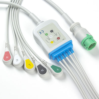 민드레이 데이터 측정기 040-000963-00 EA6252B ECG 케이블과 리드선 12 핀 연결기 ECG 케이블 5는 IEC 활기를 이끕니다