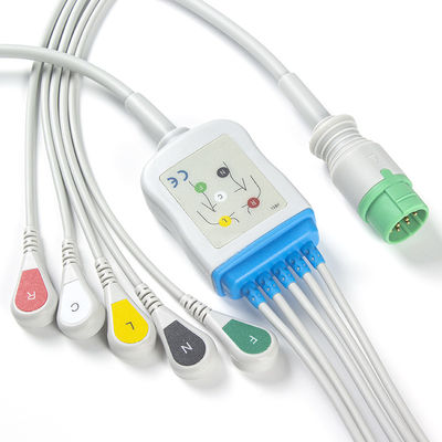멘네킨 ECG 케이블과 리드선 5 리드 IEC 클립 12Pin 연결기 ECG 케이블
