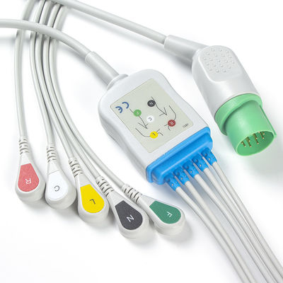 니혼 광전 공업 TEC-7631C ECG 케이블과 리드선 11은 연결기 ECG 케이블 5 리드 IEC 갑작스럽 고정합니다
