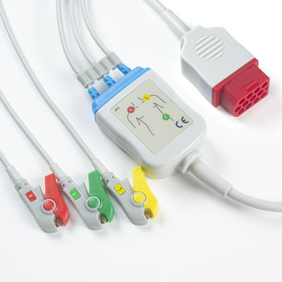 바이오넷 새로운 BM3 BM5 ECG 케이블과 리드선 12 핀 연결기 ECG 케이블 3은 IEC 포착기 클립을 이끕니다