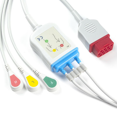 바이오넷 새로운 모델 BM3 BM5 ECG 케이블과 리드선 활기 ECG 케이블 3 리드 IEC 12 핀 연결기