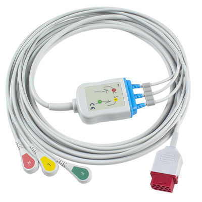 바이오넷 새로운 모델 BM3 BM5 ECG 케이블과 리드선 활기 ECG 케이블 3 리드 IEC 12 핀 연결기