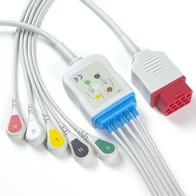 바이오넷 새롭 BM3 BM5 BM7 5 리드 ECG 케이블과 리드선 활기 ECG 케이블 IEC 12 핀