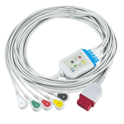 바이오넷 새롭 BM3 BM5 BM7 5 리드 ECG 케이블과 리드선 활기 ECG 케이블 IEC 12 핀