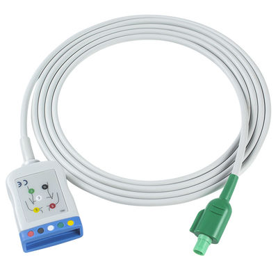 데이터 스코프/마켓/게팅 12 핀 ECG 트렁크 케이블에서 ECG 5 리드 케이블 IEC AHA 단일 핀 ECG 리드 와이어