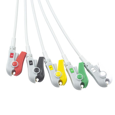 Omron > Colin 호환형 직결 ECG 케이블 및 유도선 5Lead IEC Grabber