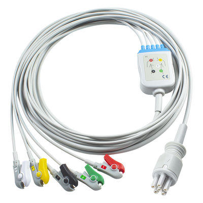 Omron > Colin 호환형 직결 ECG 케이블 및 유도선 5Lead IEC Grabber