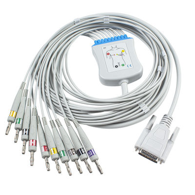니혼 광전 공업 Ekg 트렁크 케이블 BA-902D ECG-FD07 ECG-9010K 리드선 15는 IEC 바나나 4.0을 고정합니다