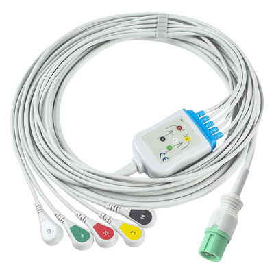 콘텍 ECG 케이블 및 리드 와이어 7pin 커넥터 CMS 7000 8000 5000 새로운 모델 ECG 케이블 5 리드 Grabber