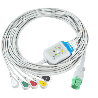 단편 ECG 케이블과 전선 14pin ECG 케이블 5채널 EKG 케이블