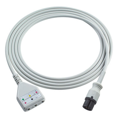 AAMI 6pin ECG 트렁크 케이블 에단 딘 스타일 3 리드 케이블 1.30M