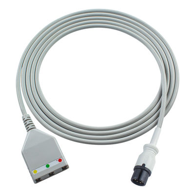 AAMI 6pin ECG 트렁크 케이블 Edan LL 스타일 3 리드 케이블 1.30M