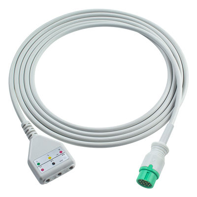 코멘 ECG 트렁크 케이블 DD 스타일 3 리드 리드 와이어 케이블 1.30M