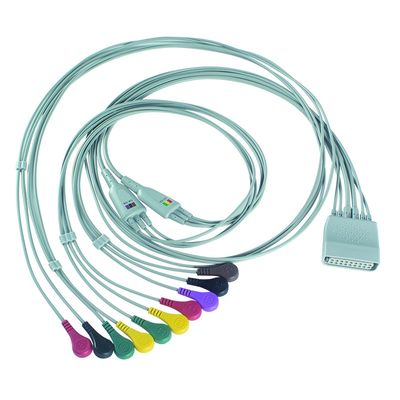 PH 텔레미터 홀터 ECG 10Lead ECG 케이블 홀터 IEC 스냅에 호환됩니다.