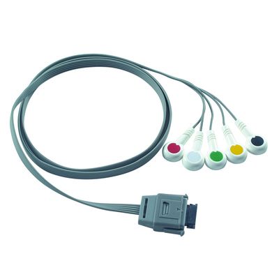 TPU Edan 5Lead ECG Holter 케이블 IEC 스냅 셰일프 라이프 24 개월 바이오 의료 기기