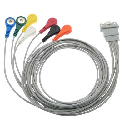 쉴러 메디로그 AR12 플러스 ECG 홀터 케이블 7Lead IEC 스냅 AR4 플러스 FD5에 호환됩니다.