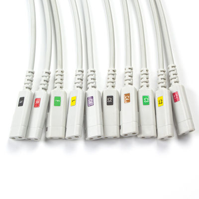 콘 ECG 납 Latex-free 10Lead ECG 진단 케이블 IEC Grabber와 호환
