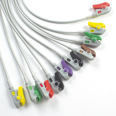 콘 ECG 납 Latex-free 10Lead ECG 진단 케이블 IEC Grabber와 호환