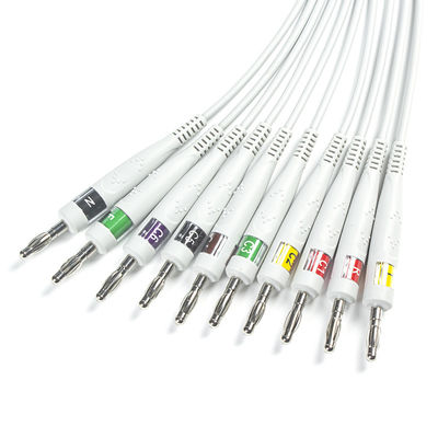 GE AM4,AM5, CASE 12,CASE 15,CASE 16,CENTRA MAC12에 대한 호환되는 GE ECG 진단 케이블 10Lead IEC 바나나