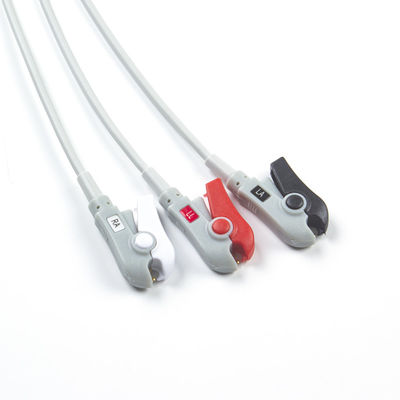 ECG 부품 3 납 AHA Grabber ECG 케이블 조립 내구성 설계 24 개월 유효기간