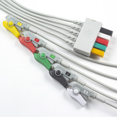 시멘스 환자 케이블 ECG 5 납 시멘스 IEC Grabber 성인 또는 소아용 ECG 납 회색