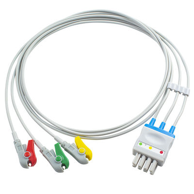 니혼 광전 공업 ECG 케이블 BR-906P BR-903PA K911A는 듀얼 4 핀 연결기에 대한 3개 리드 포착기 클립에서 설정했습니다