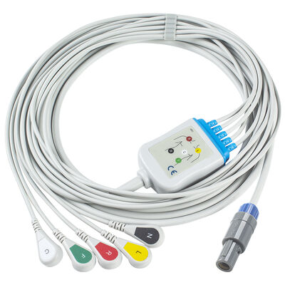 Epsilon Lemo 6Pin ECG Cables and Leadwires ECG Cable 3 5 Lead IEC AHA Snap Grabber Clip