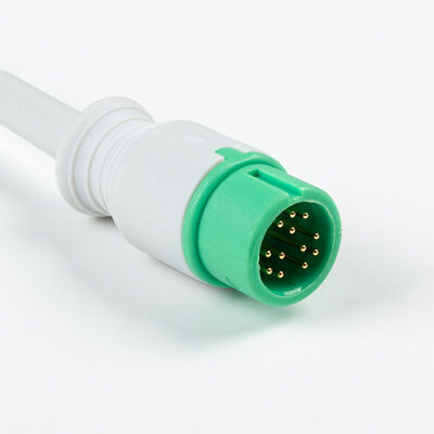 Yonker 12Pin E12 1 직선 ECG 케이블 ECG 케이블 및 납선 3Lead AHA IEC