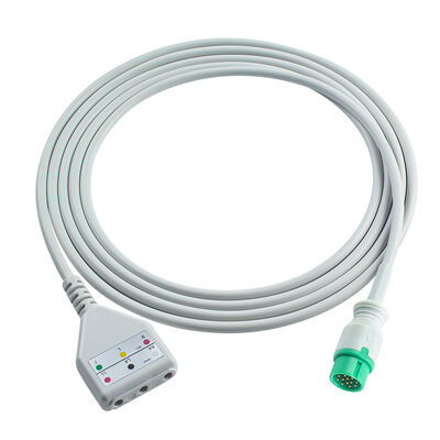 바이오라이트 12Pin 3 5Lead ECG 트렁크 어댑터 케이블 O-ximax Tech AnyView A2 A6 A4 A8 Q7 Q5 ECG 확장 케이블 Din 스타일