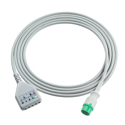 바이오라이트 12Pin 3 5Lead ECG 트렁크 어댑터 케이블 O-ximax Tech AnyView A2 A6 A4 A8 Q7 Q5 ECG 확장 케이블 Din 스타일