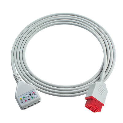 바이오라이트 12Pin 3 5Lead ECG 트렁크 어댑터 케이블 O-ximax Tech AnyView A2 A6 A4 A8 Q7 Q5 ECG 확장 케이블 Din 스타일