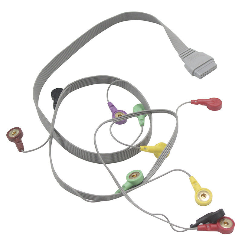 에단 SE-2003 SE-2012 홀터 ECG 케이블 환자케이블 10은 IEC 스냅 전극 리드를 이끕니다