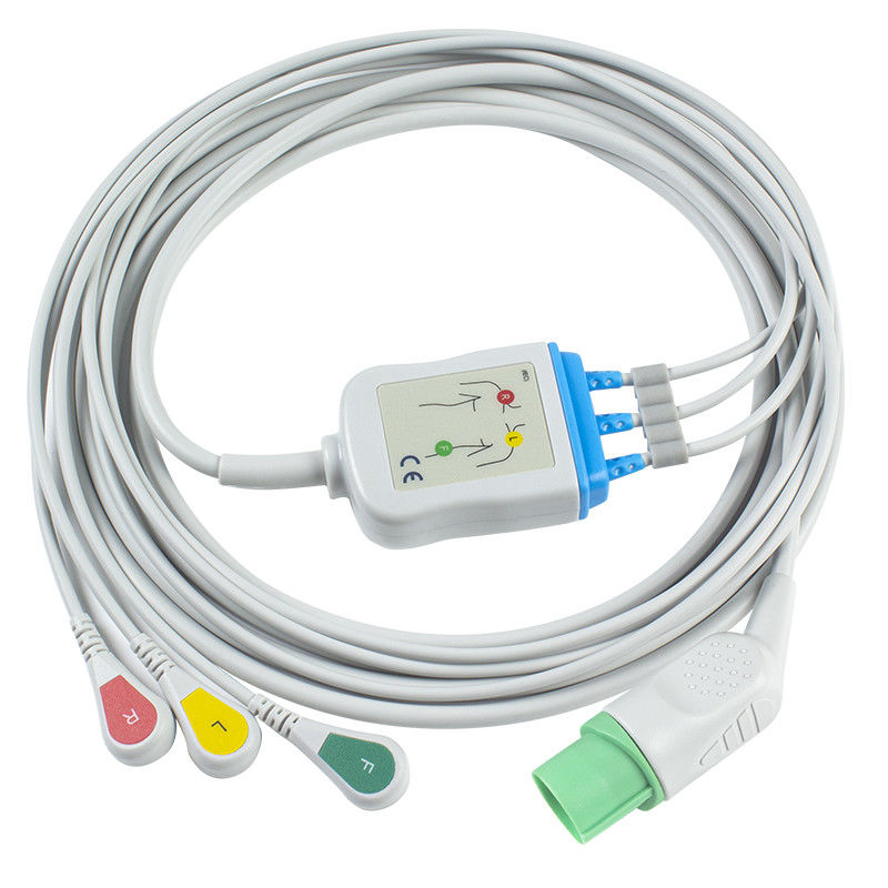민드레이 데이터 측정기 040-000966-00 EA6232A ECG 케이블과 리드선 12 핀 연결기 ECG 케이블 3은 IEC 활기를 이끕니다