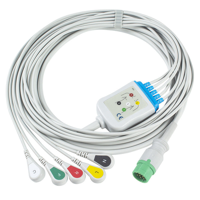 멘네킨 ECG 케이블과 리드선 5 리드 IEC 클립 12Pin 연결기 ECG 케이블