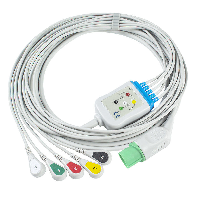 니혼 광전 공업 TEC-7631C ECG 케이블과 리드선 11은 연결기 ECG 케이블 5 리드 IEC 갑작스럽 고정합니다