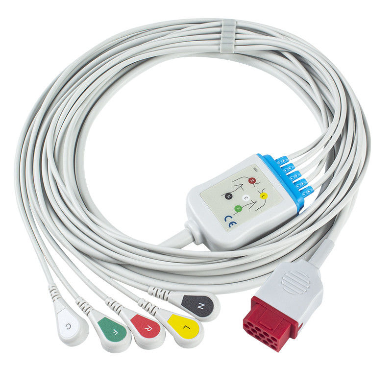 바이오넷 새롭 BM3 BM5 BM7 5 리드 ECG 케이블과 리드선 활기 ECG 케이블 IEC 12 핀