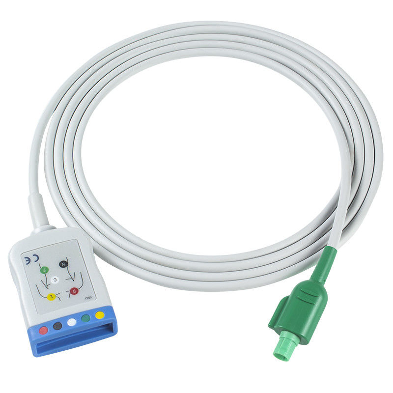 데이터 스코프/마켓/게팅 12 핀 ECG 트렁크 케이블에서 ECG 5 리드 케이블 IEC AHA 단일 핀 ECG 리드 와이어