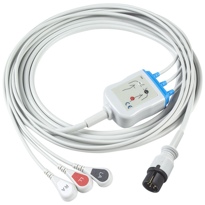 에단 호환 직결 ECG 케이블 및 리드 와이어 6pin 보편 AAMI 3Lead AHA 스냅