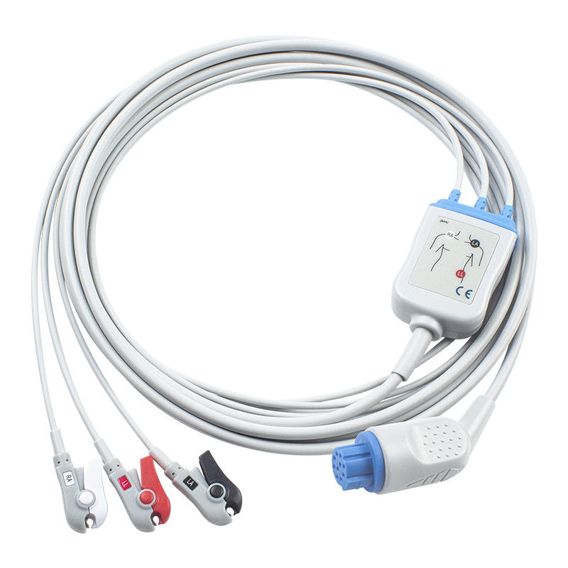 아르테마 S&W를 위해 호환되는 직접 연결 ECG 케이블 및 리드 와이어 3Lead AHA Grabber