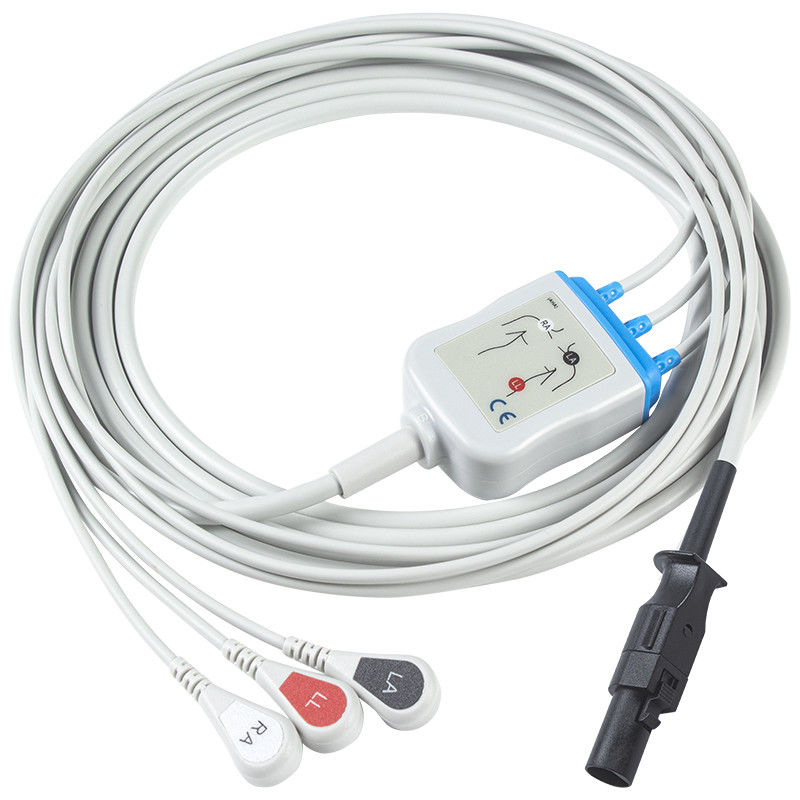 웰치 알린을 위해 호환 Aha Iec ECG 케이블 008-0880-00 3 리드 Aha 스냅