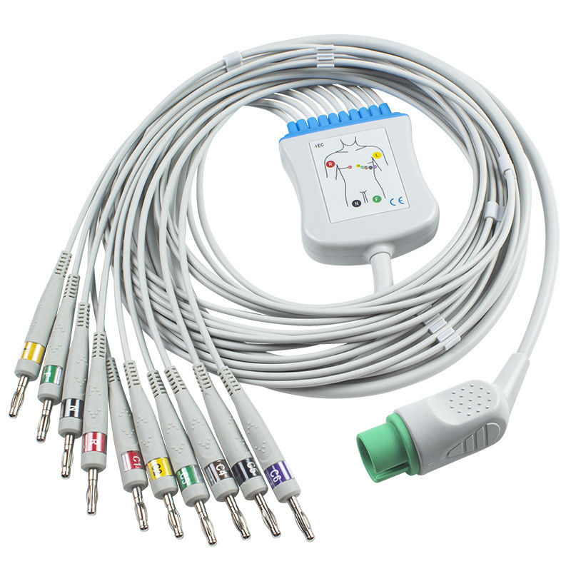 스페이스랩 90367, 90369, 90496, 91496, Ultraview15 핀 IEC 바나나 4.0을 위한 스페이스랩 EKG 케이블
