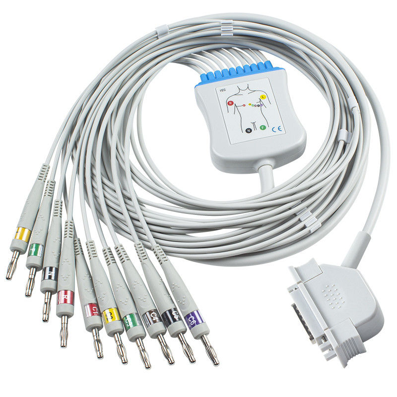 카디오시스 모니터 EK36 EK403 EK4 EK413 EK43 EK512 EK53 EKG IEC 바나나 4.0 연결기를 위한 GE 헬리지 ECG 케이블